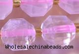 CCB1000 15 inches 9*10mm faceted rose quartz beads