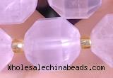 CCB1020 15 inches 11*12mm faceted rose quartz beads