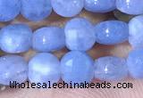 CCB1033 15 inches 4mm faceted coin aquamarine beads