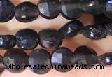 CCB1062 15 inches 4mm faceted coin obsidian beads