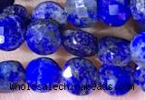 CCB1065 15 inches 4mm faceted coin lapis lazuli beads