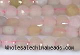 CCB1143 15 inches 4mm faceted coin morganite beads