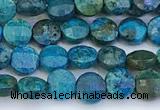 CCB1154 15 inches 4mm faceted coin turquoise beads