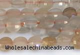 CCB1155 15 inches 4mm faceted coin sunstone beads