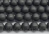 CCB1185 15 inches 4mm round matte shungite gemstone beads