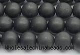 CCB1186 15 inches 6mm round matte shungite gemstone beads