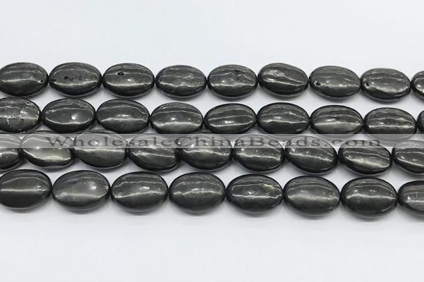 CCB1223 15 inches 10*14mm oval shungite gemstone beads