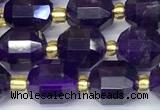 CCB1241 15 inches 7*8mm faceted amethyst gemstone beads