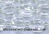 CCB1260 15 inches 9*10mm faceted white crystal beads