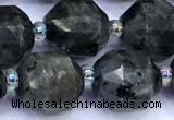 CCB1310 15 inches 9mm - 10mm faceted black labradorite beads