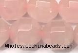 CCB1317 15 inches 9mm - 10mm faceted rose quartz turquoise beads