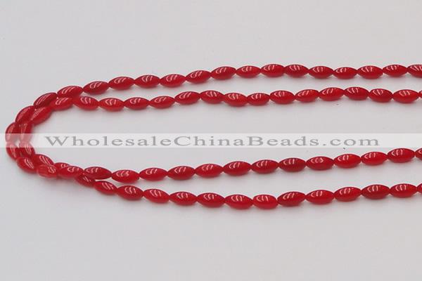 CCB132 15.5 inches 4*7mm rice red coral beads strand wholesale