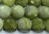 CCB1337 15 inches 8mm faceted coin jade beads