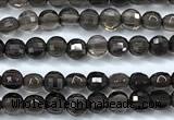 CCB1363 15 inches 2.5mm faceted coin smoky quartz beads