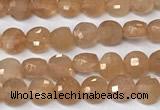 CCB1376 15 inches 4mm faceted coin sunstone beads