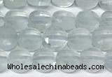 CCB1401 15 inches 6mm faceted coin aquamarine beads