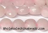 CCB1405 15 inches 6mm faceted coin rose quartz beads