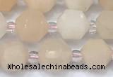 CCB1430 15 inches 7mm - 8mm faceted pink aventurine beads