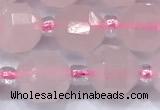 CCB1431 15 inches 7mm - 8mm faceted rose quartz beads