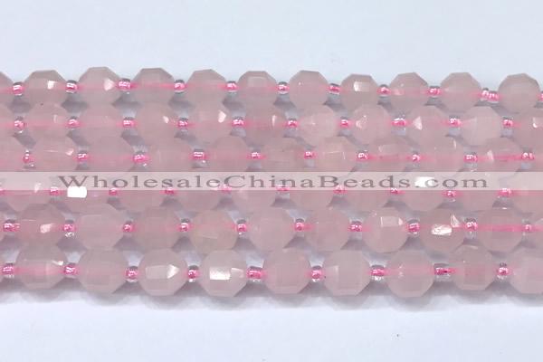 CCB1431 15 inches 7mm - 8mm faceted rose quartz beads