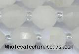 CCB1450 15 inches 9mm - 10mm faceted AB-color white phantom beads