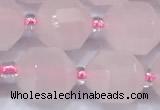 CCB1454 15 inches 9mm - 10mm faceted rose quartz beads