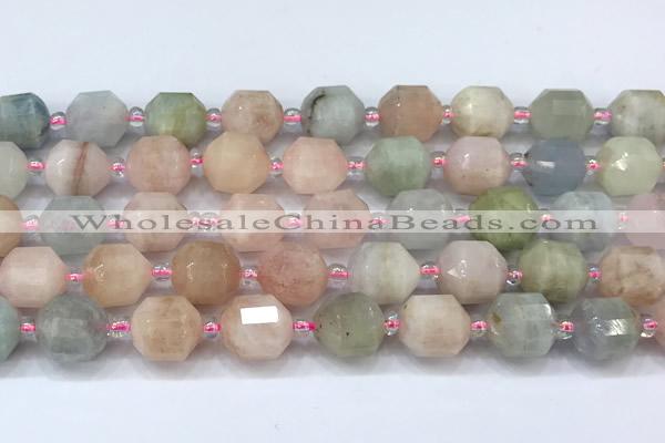 CCB1456 15 inches 9mm - 10mm faceted morganite beads