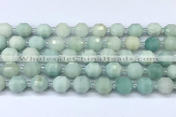 CCB1457 15 inches 9mm - 10mm faceted amazonite beads