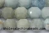 CCB1501 15 inches 7mm - 8mm faceted aquamarine beads