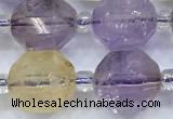 CCB1514 15 inches 9mm - 10mm faceted ametrine beads