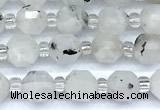 CCB1562 15 inches 5mm - 6mm faceted white moonstone beads