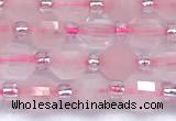 CCB1584 15 inches 5mm - 6mm faceted rose quartz beads