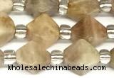 CCB1609 15 inches 10mm faceted sunstone gemstone beads