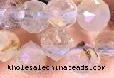 CCB1631 15 inches 6mm faceted teardrop pink quartz beads