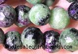 CCB1655 15 inches 6mm faceted teardrop ruby zoisite beads