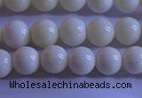 CCB301 15.5 inches 6mm round white coral beads wholesale