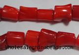 CCB52 15.5 inches 9*13mm irregular red coral beads Wholesale