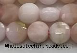 CCB704 15.5 inches 6mm faceted coin pink opal gemstone beads