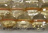 CCB723 15.5 inches 8mm faceted coin citrine gemstone beads