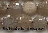 CCB725 15.5 inches 8mm faceted coin moonstone gemstone beads