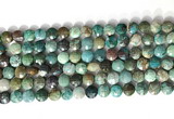 CCB769 15.5 inches 8mm faceted coin chrysocolla gemstone beads