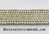 CCB824 15.5 inches 6mm round matte ivory jasper gemstone beads wholesale