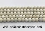 CCB826 15.5 inches 10mm round matte ivory jasper gemstone beads wholesale