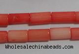 CCB84 15.5 inches 5*10mm column pink coral beads Wholesale