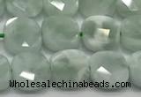 CCB905 15.5 inches 8*8mm faceted square angel skin beads