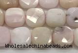 CCB909 15.5 inches 8*8mm faceted square pink opal beads