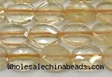 CCB931 15.5 inches 8*10mm faceted oval citrine beads