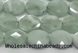 CCB934 15.5 inches 8*10mm faceted oval green angel skin beads