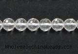 CCC208 15.5 inches 8mm faceted round grade AB natural white crystal beads