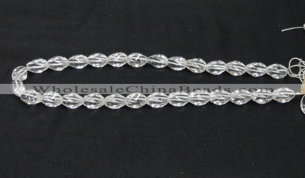 CCC219 8*12mm twisted rice grade AB natural white crystal beads